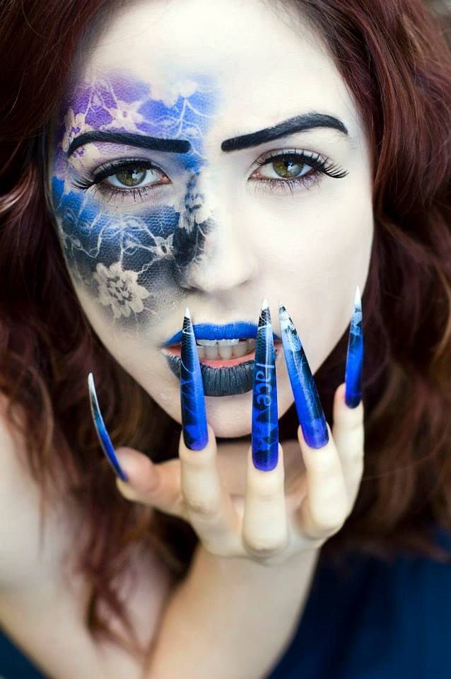 Creative blue makeup portrait by Peter Szafel